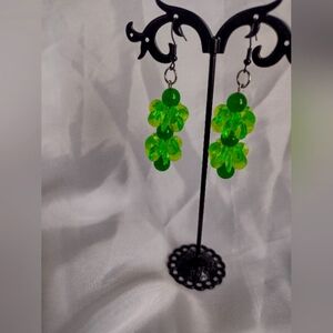 Elegant Green Cluster Earrings